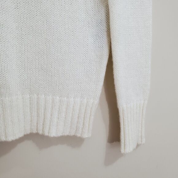 Maje Size 1/S Womens Mohair Crew Sweater Neck Soft White Pullover Old Money Lux - Picture 4 of 9